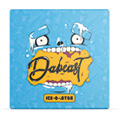 A cartoonish blue face with icicles hanging from its eyes, nose, and mouth is biting down on a yellow, melting shape with the word "Dabeast" written on it and the label "ICE-O-LATOR" below.

Description generated by AI