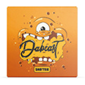 A cartoonish orange monster with one eye and big teeth is holding a yellow, gooey substance with the word "Dabeast" written on it and the word "Shatter" below.

Description generated by AI