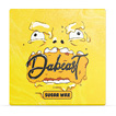 A yellow cartoon face with wide eyes and melting features holds a dripping nugget with the word "Dabeast" written on it and the label "Sugar Wax" below.

Description generated by AI